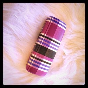 Eye Glass Case purple plaid